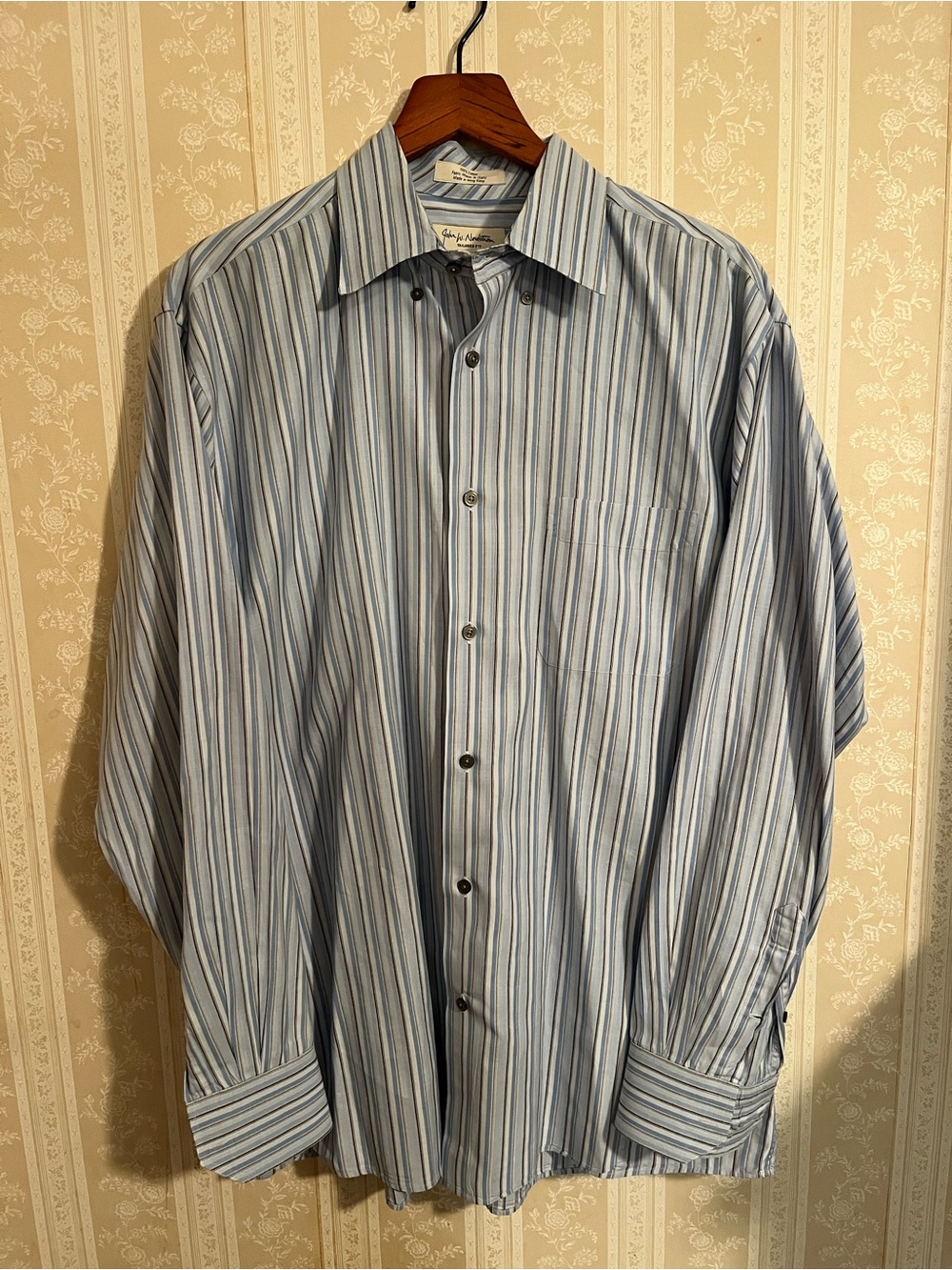 John W. Nordstrom Men’s Striped Button Down Dress Shirt - Men’s L Tailored Fit